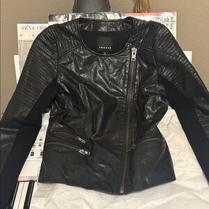 TROUVÉ | Black Leather Jacket for Women, size XS